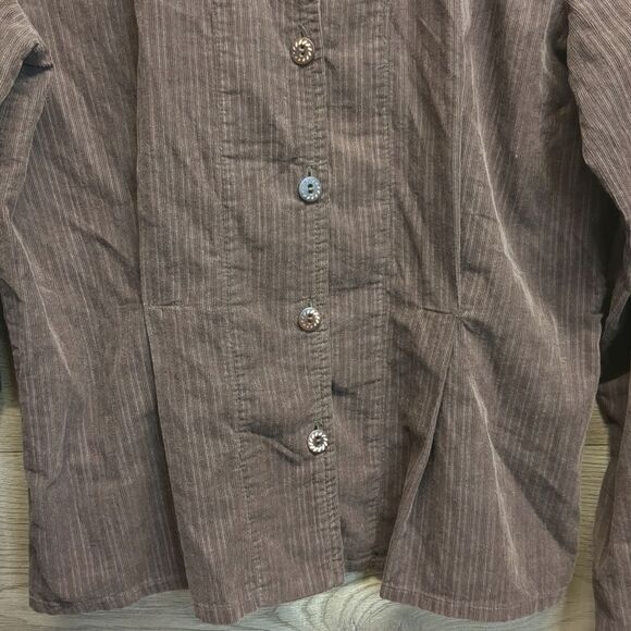 Flax Brown Corduroy Button Down Blazer Jacket Women's Size Small - Picture 3 of 10